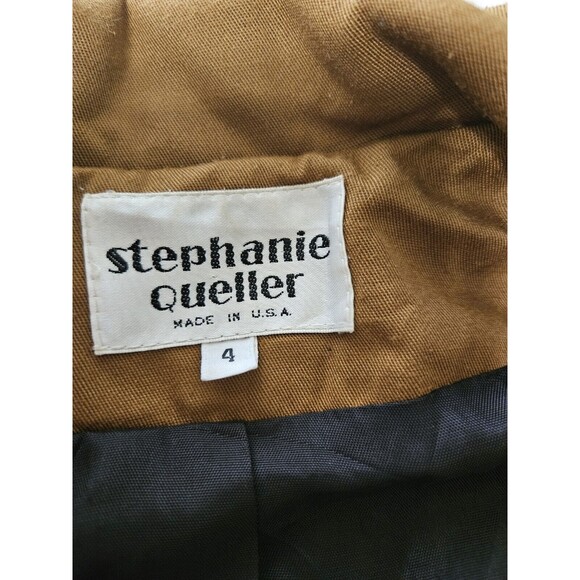 Vintage Rare 90s Stephanie Queller Mustard Brown Jacket, Size 4, Made In USA - Picture 5 of 9
